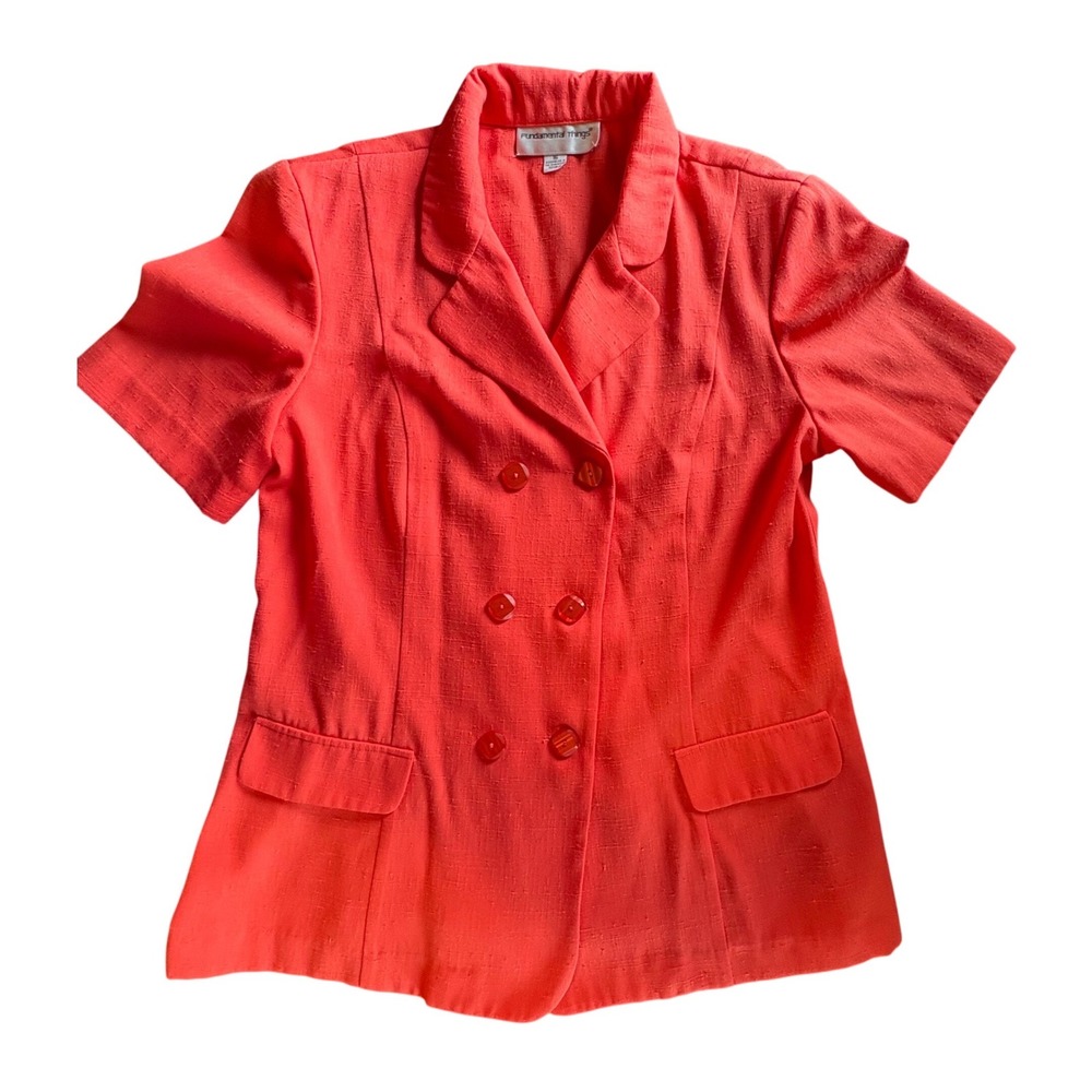 Fundamental Things Shorts Suit Set Womens 16 Coral Pink 2pc EUC Vintage - Picture 11 of 14